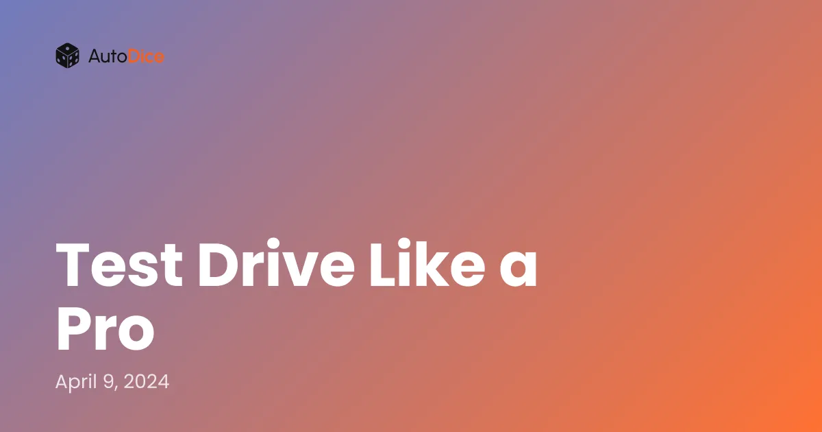 Test Drive Register Test Drive Like a Pro