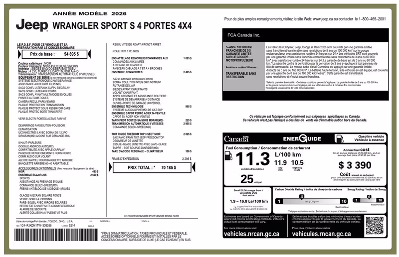 2026 Jeep Wrangler Sport S