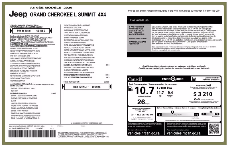 2026 Jeep Grand Cherokee L Summit