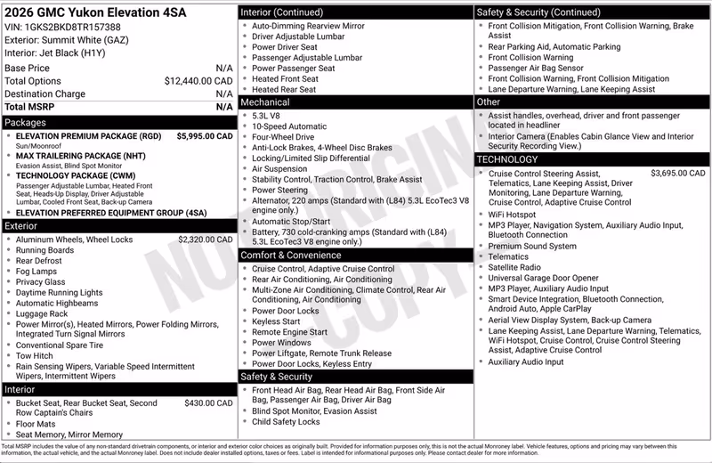2026 GMC Yukon Elevation